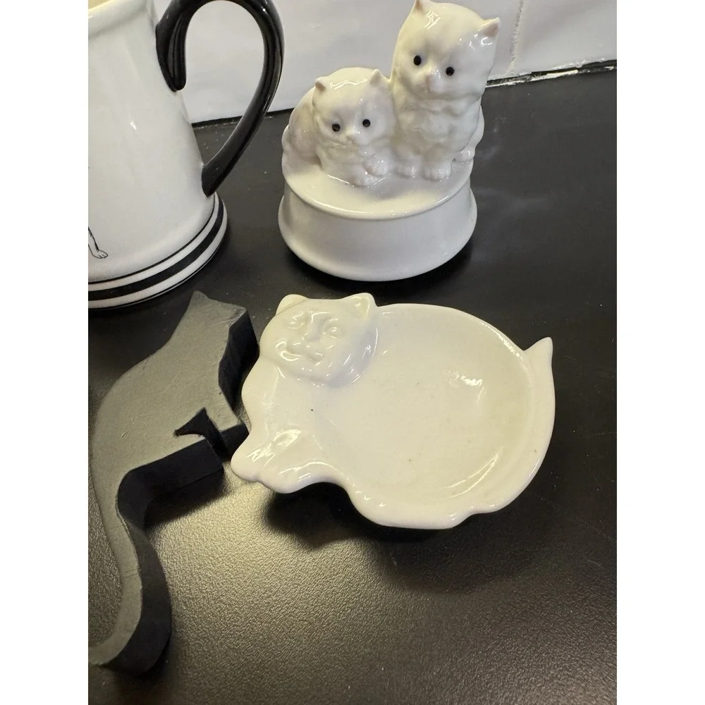 Kitten Kitty‎ Cat Lot Of 5 Figurines Dish Cup Shelfsitter Cat Lady Starter Kit